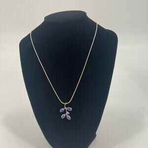 Sterling silver Fresh Water purple pearl necklace